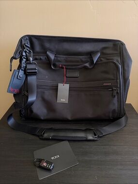 Tumi Black Nylon Framed Soft Duffel